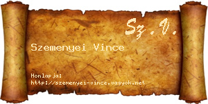 Szemenyei Vince névjegykártya